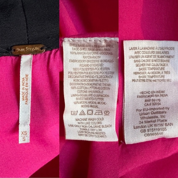 Free People hot pink embroidered floral long kimono size XS/S - Picture 16 of 16